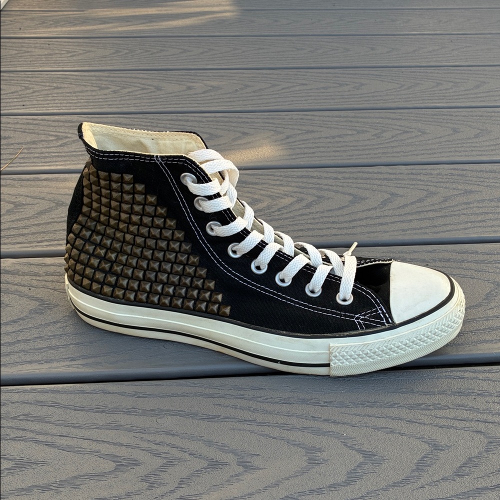 Converse Chuck Taylor All Star High-Top Sneaker Custom Studded Black Size 10